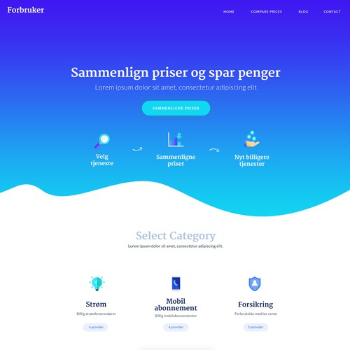 Webdesign for price comparing website