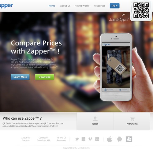 Create the next website design for Zapper 