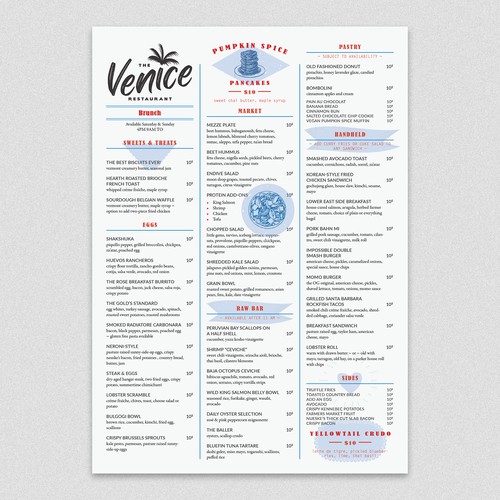 Venice Restaurant Menu Design