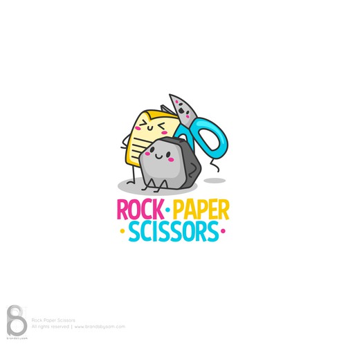 Logo for a kids school accessories brand - Rock Paper Scissors