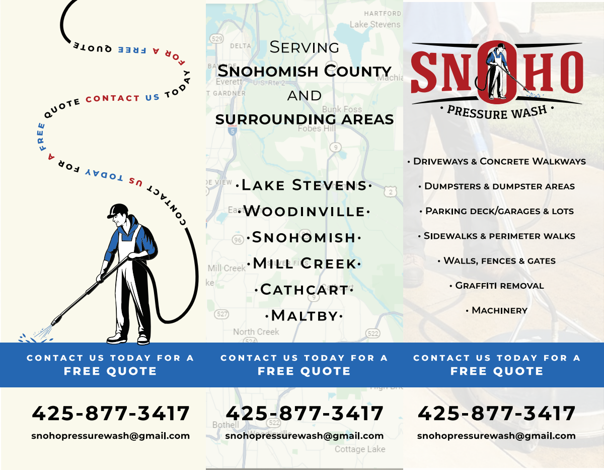 Company flyer for pressure washing