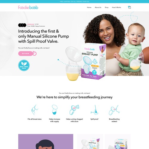 Landing Page design for Foodie Boob