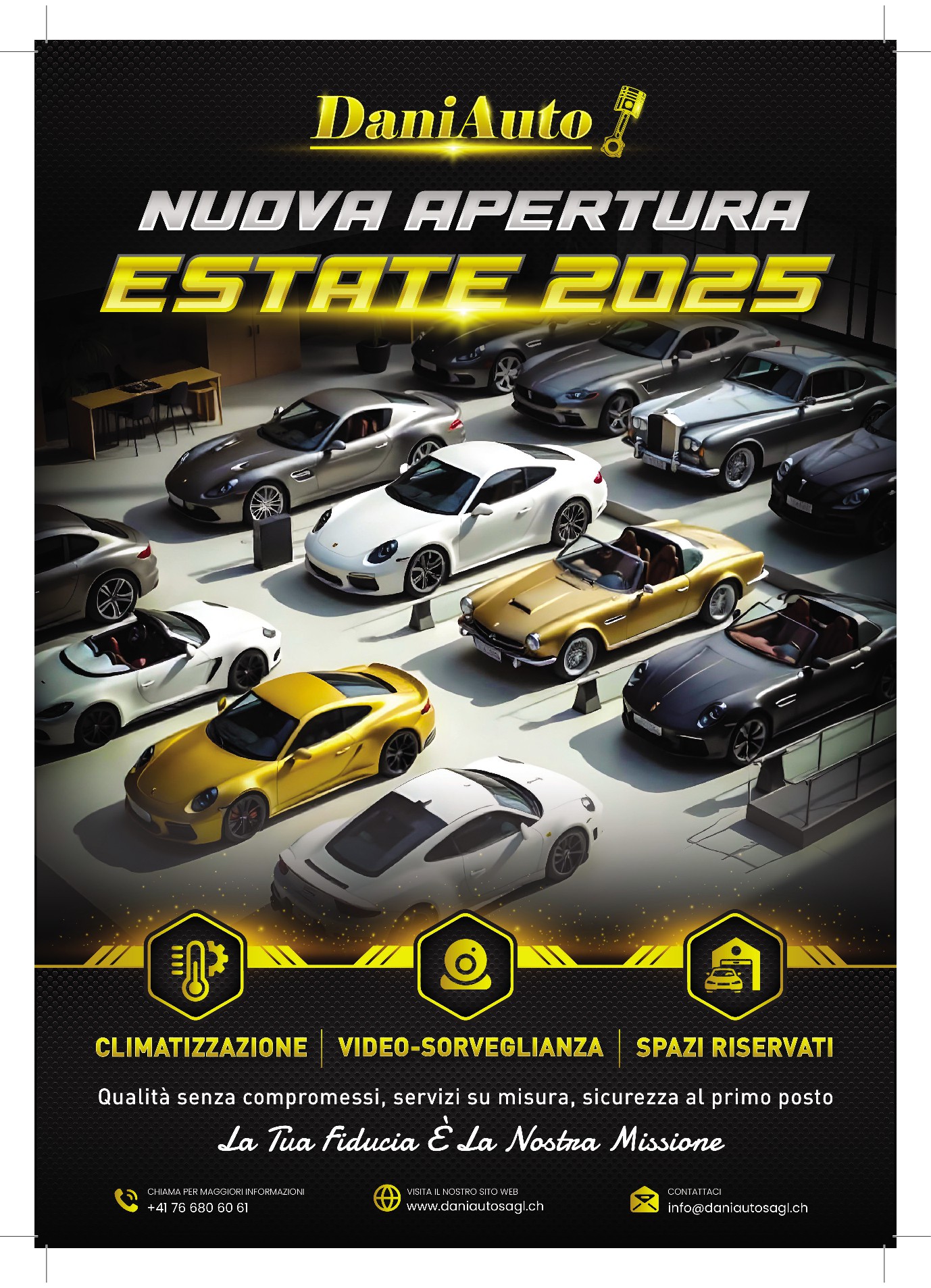 Premium Flyer/Poster Design for Luxury Car Storage & Renovated Auto Garage