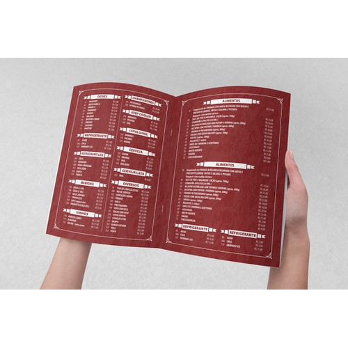 Create a great Menu for a Motel in Brazil, that type that rent even for just some hours. ;)