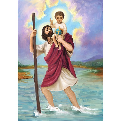 An Inspirational Image of St. Christopher