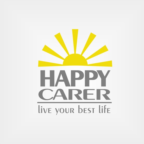 Design a logo that yells HAPPY for this care agency