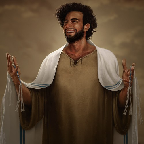 Illustration of a Laughing Jesus (Cultural/ Theoretical Depiction)