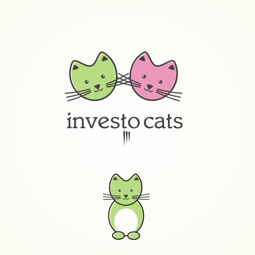 Create a logo with two illustrated cat heads