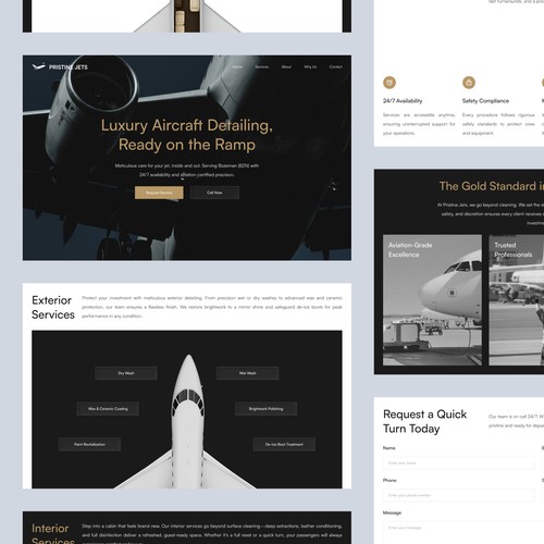 Pristine Jets - Aircraft Detailing Company Website