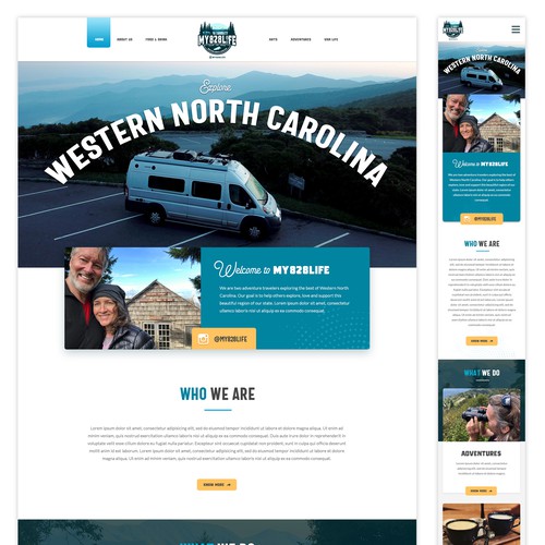 Web Page design concept for tourism industry.