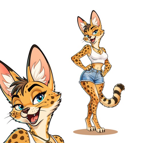 Design a 2D Zootopia Style Original Character Serval