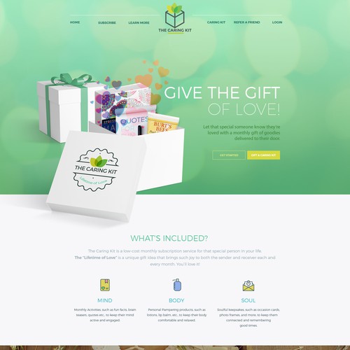 Landing Page t- The Caring Kit