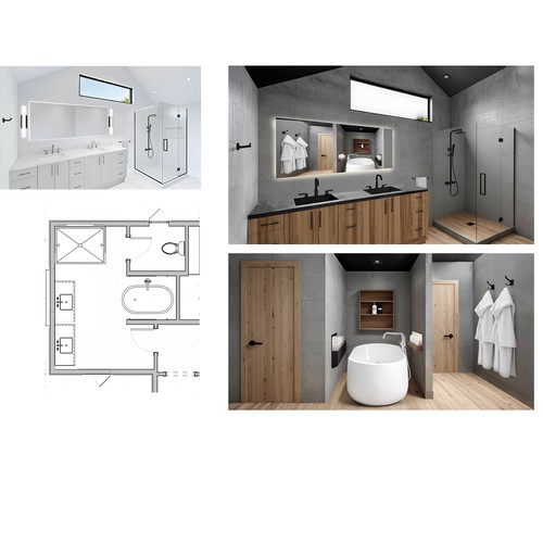 Master Bathroom Design and Layout. Photoshop .
