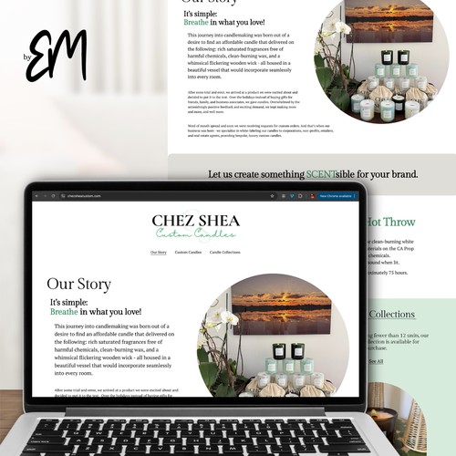 Calm, Beachy Candle Creator Site