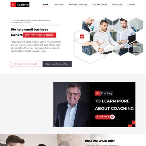 Développement de site Web pour une entreprise engagée dans le coaching d'affaires.