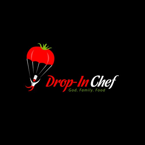 Create a capturing image of a Chef Dropping In like a skydiver