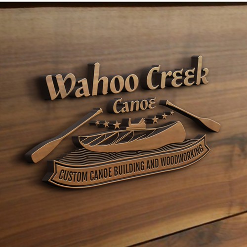 Custom made wooden canoes, and wooden camp furniture
