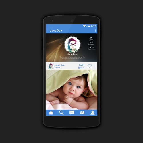 App UI design for Photo Sharing App