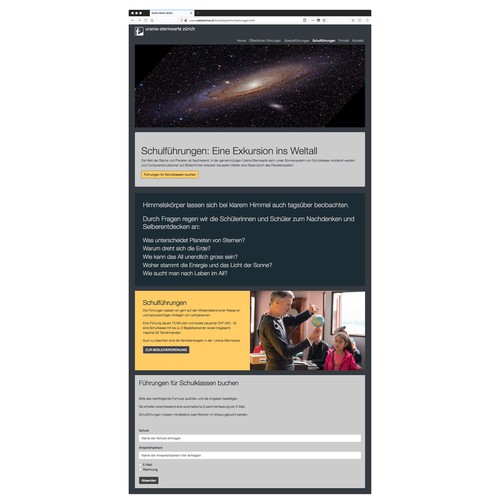 Webdesign Urania Sternwarte