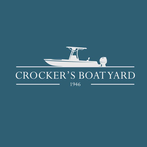 boat logo concept for crocker's boatyard