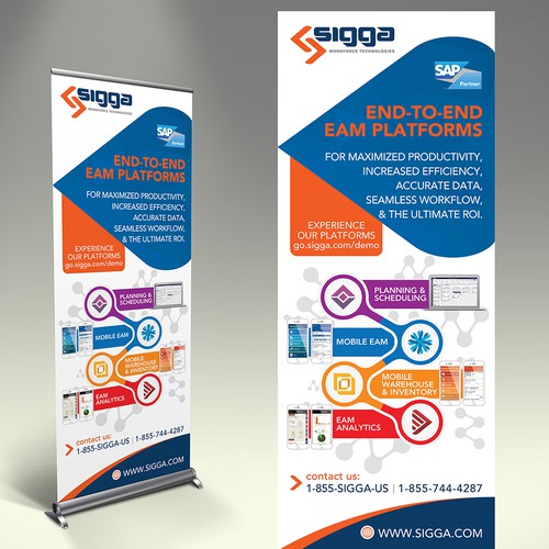 Create a modern, innovative feel for B2B software company trade show banner