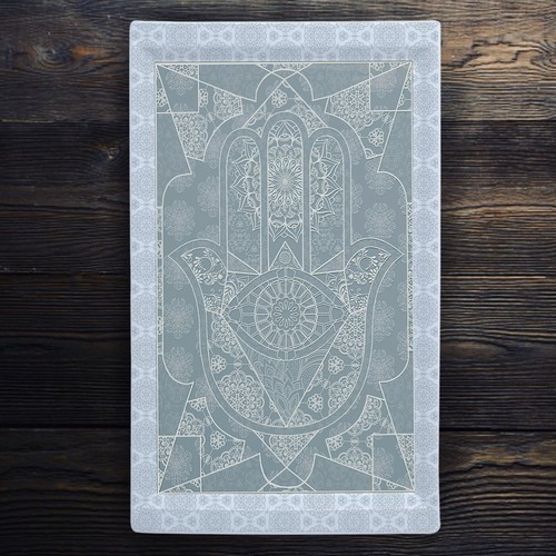 Hamsa Hand Mandala Tray Design 