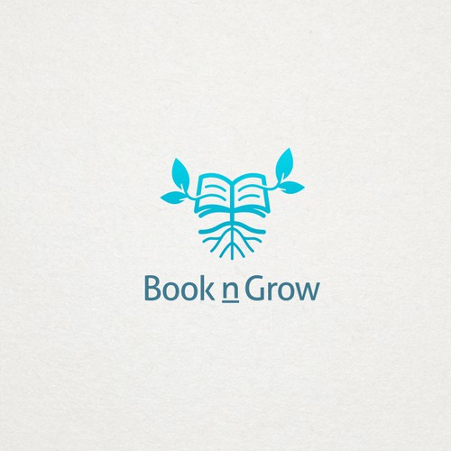 Meaningful yet simple logo for Book n Grow
