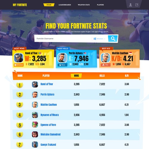 My Fortnite Web Design