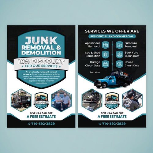 Post Card Flyer for Scrap Pack Junk Removal