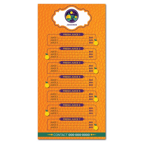Menu card