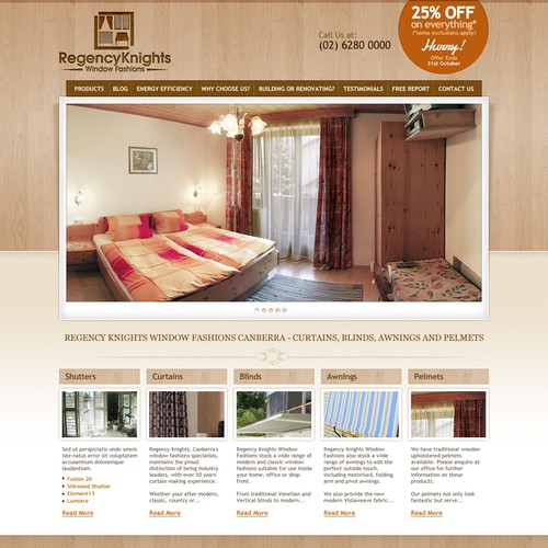New website design wanted for Curtains and Blinds Company