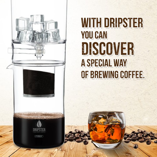 Flyer design for Dripster cold drip coffee