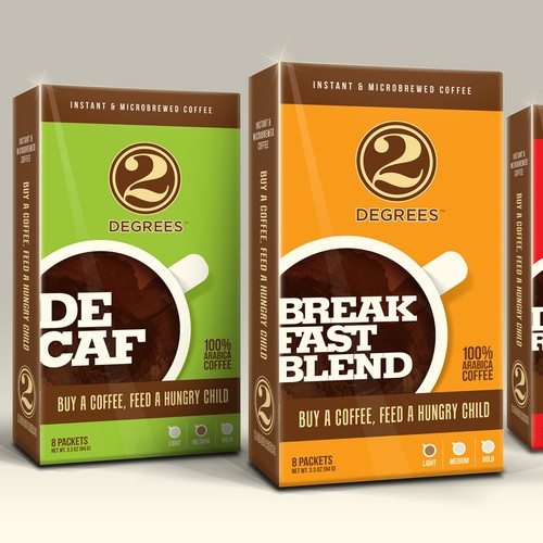 Help a small food company with a big mission to design a new line of coffee packages.