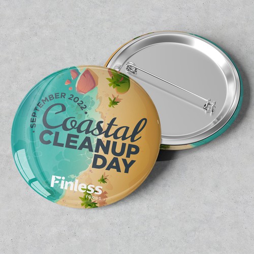 Button pin design for the coastal cleanup day 