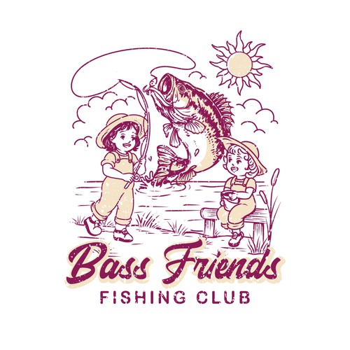 Vintage classic T Shirt design For Fishing club