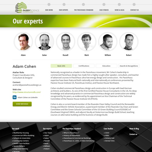 website design for Passiv Science