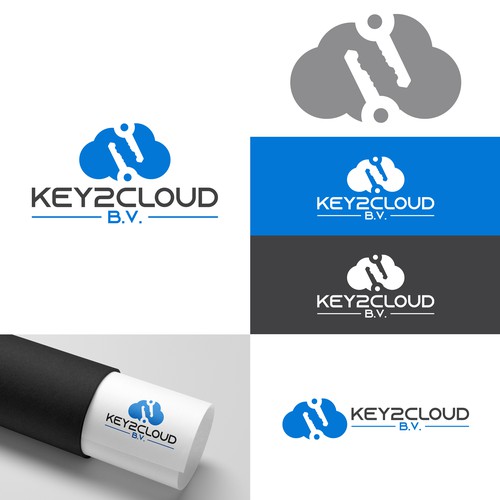 Minimal Logo for a Cloud Computing Business.