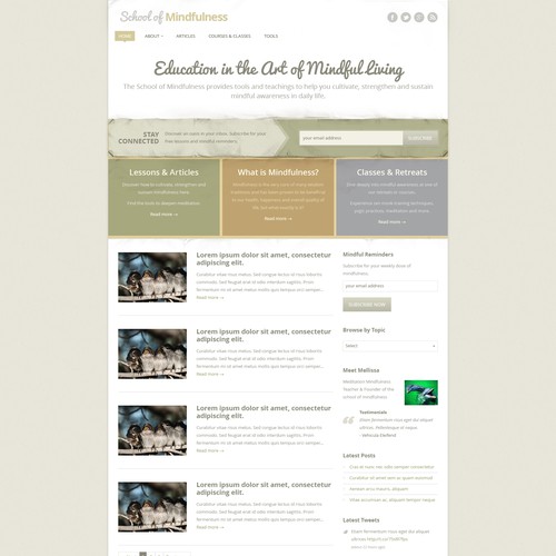 'The School Of Mindfulness' Website Design Project