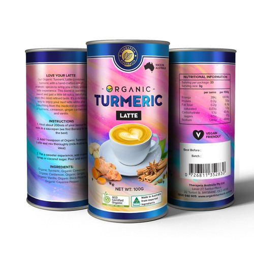 Organic Turmeric Latte Container Design