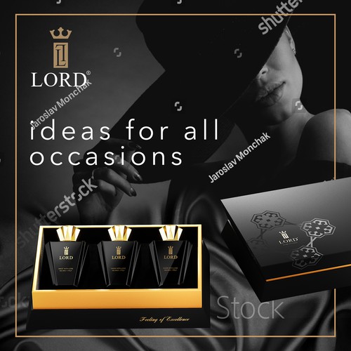 Banner ad for luxury perfume brand