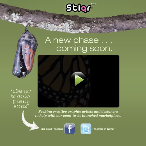Landing page design for Stiqr