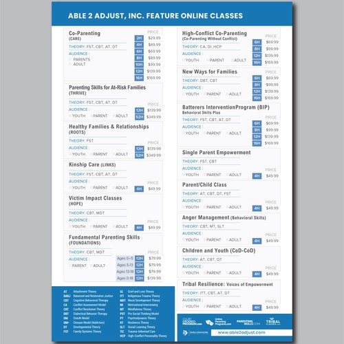 Able 2 Adjust online classes list design