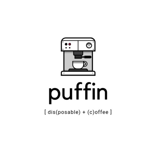 puffin - a logo for a disposable coffee filter bag