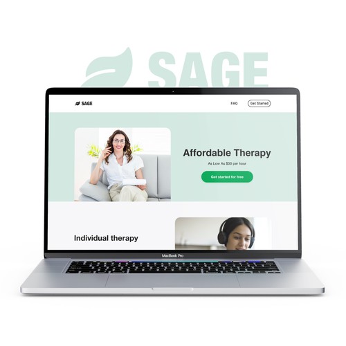 Landing page for therapy platform
