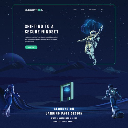 Cloud Security Landing Page Design
