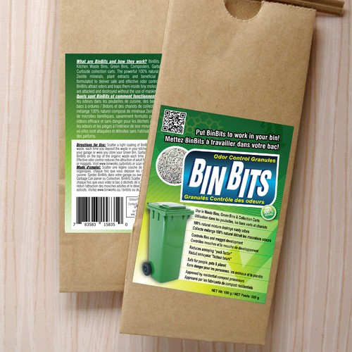 High impact label needed for BinBits Odor Control Granules 