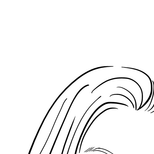Simple Portrait Line Drawn Illustration