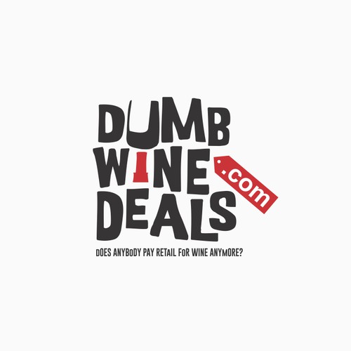 fun and unique logo for dumbwinedeals.com