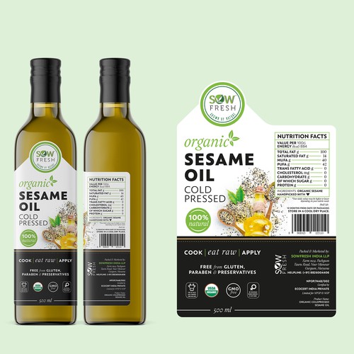 Sesame oil label design