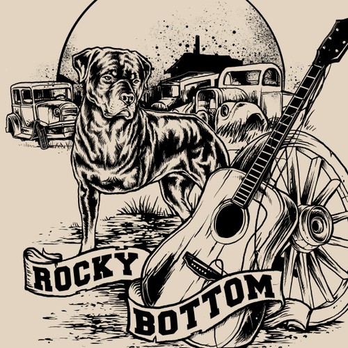 Design for folk american musician : Rocky Bottom